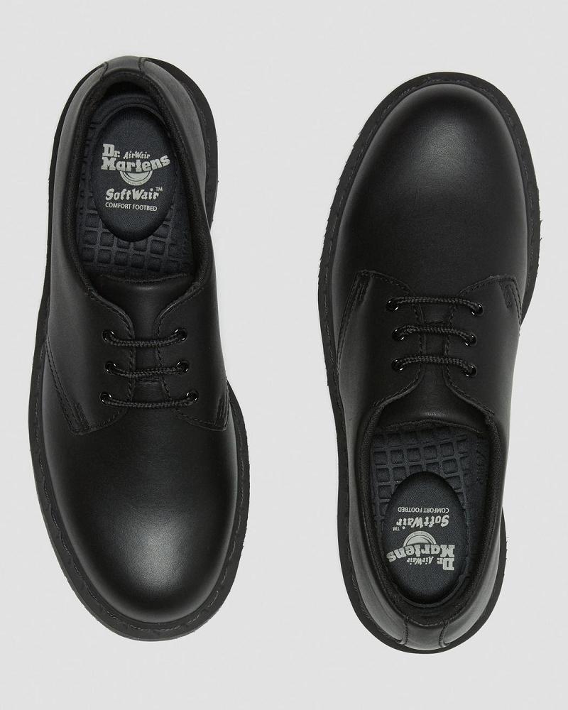 Men's Dr Martens 1461 Mono Slip Resistant Work Shoes Black | AU 653PJJ